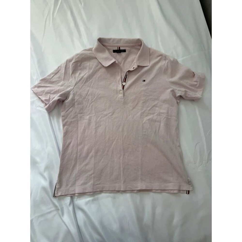 Tommy Hilfiger Light Pink Short Sleeve Polo Shirt, Size Medium